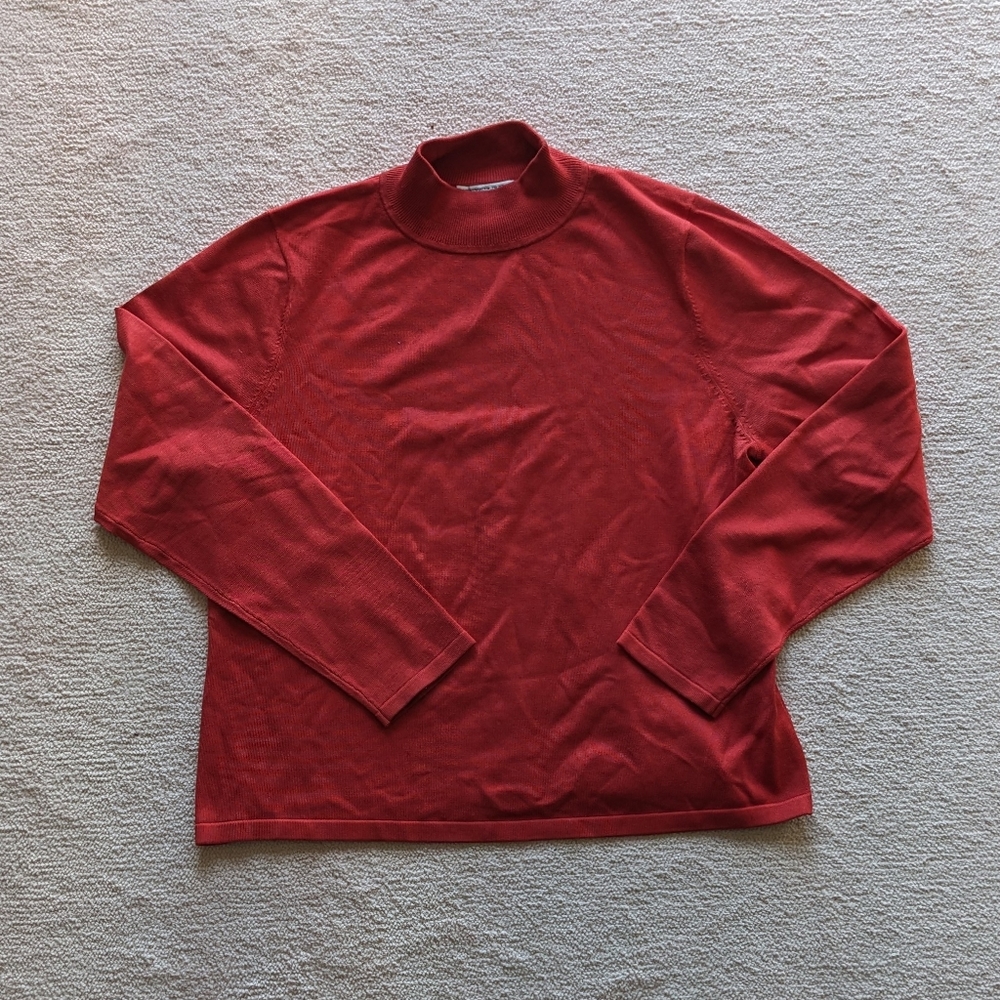 Pendleton vintage mock turtleneck silk blend sweater in red, size L